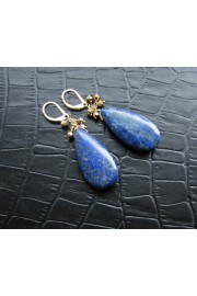 Natural Blue Lapis Lazuli Pyrite Earring - Minhas fotos - $33.00  ~ 28.34€