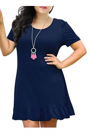 Nemidor Women's Simply Plus Size Ruffled Casual Dress with Pocket - Il mio sguardo - $49.99  ~ 42.94€