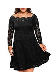 Nemidor Women's Vintage Floral Lace Sleeved Plus Size Cocktail Formal Swing Dress - Moj look - $69.99  ~ 60.11€