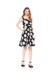 Nine West Women's Sleeveless Floral Printed Crepe a-Line Dress - My look - $29.22 