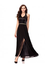Noctflos Chiffon Elegant Maxi Cocktail Evening Dress for Women Party Wedding Burgundy - My look - $28.99 