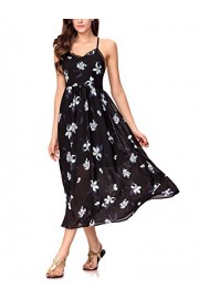 Noctflos Women's Spaghetti Strap Summer Floral Maxi Chiffon Beach Dress - My look - $48.99 