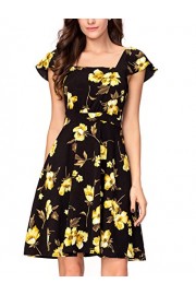 Noctflos Women's Vintage Floral A-Line 1950's Retro Cocktail Swing Dress - My look - $48.99 