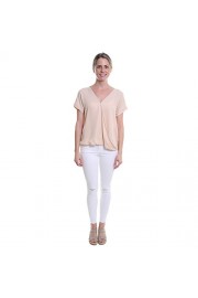 Pier 17 Blouse For Women - Casual, Cuffed Sleeve, V-Neck Chiffon Blouses - My look - $5.95 