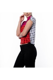 Pink Red Polka Dot Box Cut Flowy Tee - フォトアルバム - $46.00  ~ ¥5,177