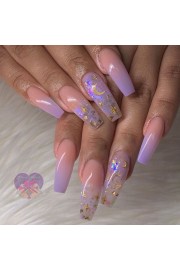 Pink and Purple Moon Nails - Moj look - 