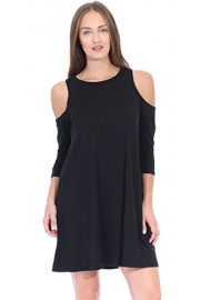 Popana Womens Casual Cold Shoulder Dress - Loose Fit Summer Dress - Moj look - $14.99  ~ 12.87€