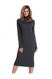 PrettyGuide Women Slim Fit Ribbed Turtleneck Long Sleeve Maxi Knit Sweater Dress - My时装实拍 - $23.99  ~ ¥160.74