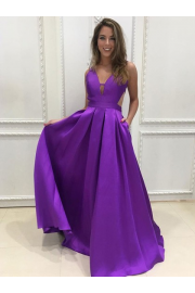 Princess V-neck Satin Prom Dress - Moj look - $165.99  ~ 1.054,46kn