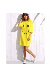 Print Drop Shoulder T-shirt Dress - Mi look - $37.00  ~ 31.78€
