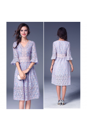 Purple lavender floral lace shift dress - My look - $48.00 