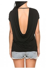 Qearal Women’s Casual Crew Neck Batwing Backless Top T-shirt Blouse - My look - $13.99 