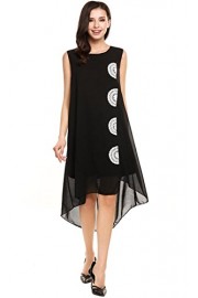 Qearal Womens Summer Chiffon Sleeveless Lace Embroidered Flowy High Low Party Beach Dress - My look - $9.99  ~ £7.59