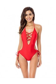RELLECIGA Women's One-Piece With Cross Front V Neck Opening - O meu olhar - $129.99  ~ 111.65€