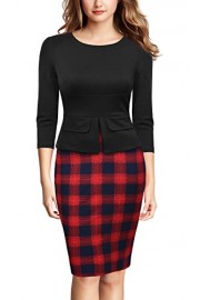 REPHYLLIS Women Colorblock Wear to Work Business Bodycon One-Piece Dress - Mein aussehen - $39.99  ~ 34.35€