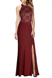 REPHYLLIS Women's Halter Floral Lace Vintage Wedding Maxi Long Dress - Mein aussehen - $109.99  ~ 94.47€