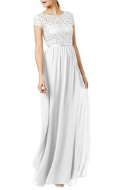REPHYLLIS Women's Lace Cap Sleeve Evening Party Maxi Wedding Dress - O meu olhar - $99.99  ~ 85.88€