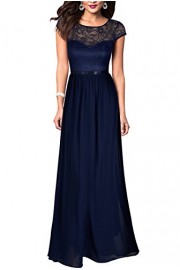REPHYLLIS Women's Retro Floral Lace Chiffon Wedding Maxi Formal Long Dress - My look - $105.99 