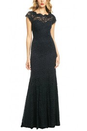 REPHYLLIS Women's Retro Floral Lace Vintage Wedding Maxi Bridesmaid Long Dress - Mein aussehen - $109.99  ~ 94.47€
