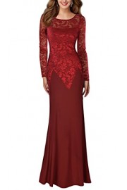 REPHYLLIS Women's Retro Floral Lace Wedding Maxi Bridesmaid Long Dress - Moj look - $79.99  ~ 68.70€