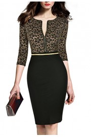 REPHYLLIS Women's Short Sleeve Zip Busniess Bodycon Pencil Dress - My look - $39.99 