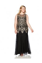 R&M Richards Women's 1 Pce Metalic Godet Long Dress - My look - $62.99 