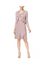 RM Richards Womens Sequin Lace Ruffle Front Jacket Dress - My时装实拍 - $89.99  ~ ¥602.96