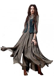 R.Vivimos Women 3/4 Sleeve Cotton Print Long Dresses - Myファッションスナップ - $56.99  ~ ¥6,414