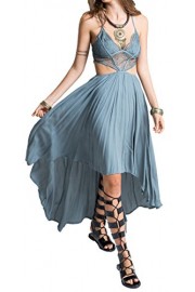 R.Vivimos Women Summer Spaghetti Straps Sexy V neck Dress - Myファッションスナップ - $29.99  ~ ¥3,375