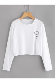 Rainy Print T-shirt - My时装实拍 - $12.00  ~ ¥80.40