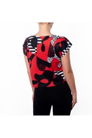 Red Black Cropped Graphic Tee - Catwalk - $46.00 