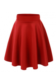 Red High Wasted skirt - Mi look - 