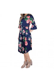RedLife Casual Floral Dress, Casual Midi Dress, Pullover Bell Sleeve Floral Print Midi With Pockets Party Dress - O meu olhar - $39.99  ~ 34.35€