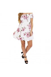 RedLife Casual Off The Shoulder Floral Print Mini Beach Summer Holiday Dress - Myファッションスナップ - $39.99  ~ ¥4,501