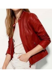 Red leather jacket - Mi look - 