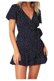 Relipop Summer Women Short Sleeve Print Dress V Neck Casual Short Dresses - Mein aussehen - $17.99  ~ 15.45€
