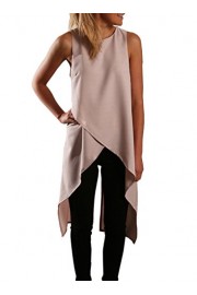 Relipop Women Chiffon Sleeveless Casual Fashion Asymmetric Dress - My look - $19.99 