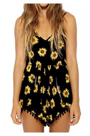 Relipop Women Summer Floral Romper Casual Spaghetti Strap Sleeveless Party Evening Mini Short Jumpsuit - My look - $19.99 