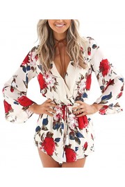 Relipop Women's Floral Print Long Sleeves Short Romper Playsuit Jumpsuit - Mein aussehen - $21.99  ~ 18.89€