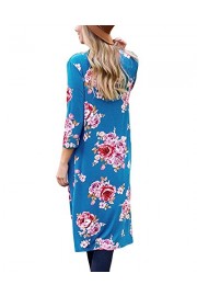 Romacci Women Floral Print 3/4 Sleeve Open Front Thin Cardigan Loose Casual Outwear - My look - $14.09 