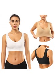 SIMIYA Sports Bras for Women, Multi Pack Seamless Everyday Bras Comfortable Yoga Bra Plus Size with Removable Pads - Myファッションスナップ - $8.99  ~ ¥1,012