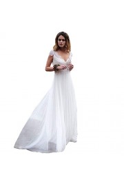 SIQINZHENG Women's Wedding Dress Lace Double V-Neck Sleeveless Evening Gowns - My look - $89.99 