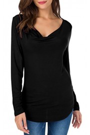 Sarin Mathews Women's V Neck Ruched Long Sleeve Sexy Blouse Stretch Tank Tops - My时装实拍 - $15.99  ~ ¥107.14