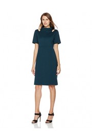 Savoir Faire Dresses Women's Short-Sleeve Ponte Roma Fitted Cold-Shoulder Dress - Il mio sguardo - $65.95  ~ 56.64€