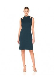 Savoir Faire Dresses Women's Sleeveless Ponte Roma Fitted Cold-Shoulder Dress - O meu olhar - $65.95  ~ 56.64€