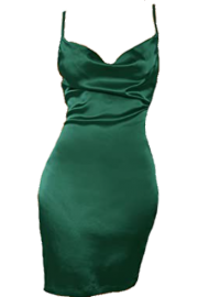 Short Silk green Dress - Myファッションスナップ - 