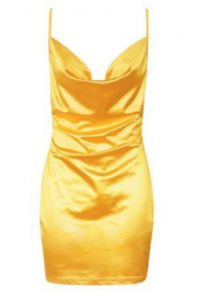 Short Silk yellow Dress - Mój wygląd - 
