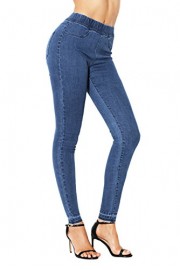 Sidefeel Women Pull-on Skinny Jeans Leggings Elastic Waist Stretch Pants - Moj look - $39.99  ~ 34.35€