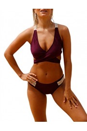 Sidefeel Women Strappy Crisscross Bikini Set Back Crochet Beachwear - My look - $35.99 