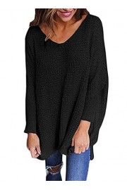 Sidefeel Women V Neck Oversized Knitted Baggy Sweater Top Jumper Pullovers - Il mio sguardo - $39.99  ~ 34.35€